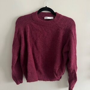 ZARA Plum Crewneck Sweater